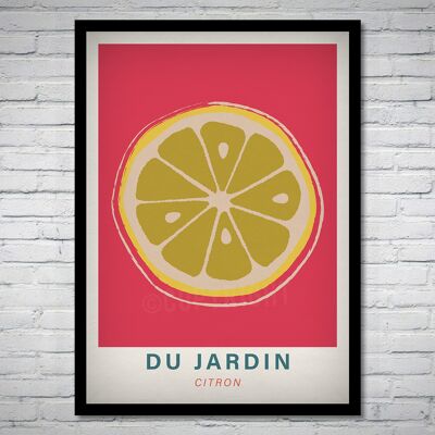 Poster di stampa d'arte moderna di frutta Lemon Du Jardin
