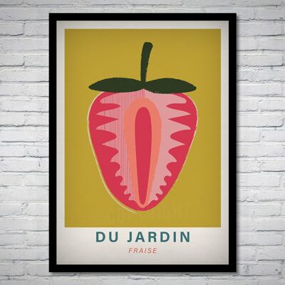 Strawberry Du Jardin Fruit Modern Art Print Poster