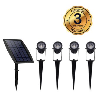 Lot de 4 projecteurs solaires Ezilight® Solar Multi Spot 1