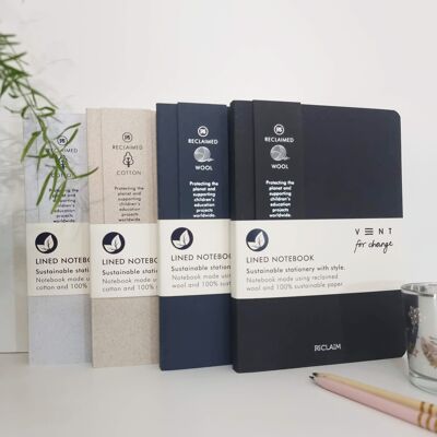 Notebook A5 RECLAIM Starter Pack x 12  (Reclaimed Cotton & Wool)
