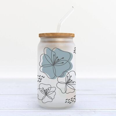 Boho florale abstrakte Linie kann Glas,