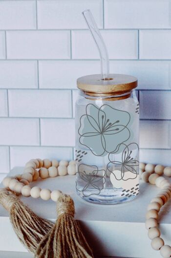 La ligne abstraite florale Boho peut être en verre, 2