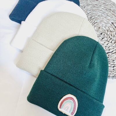 Gorro boho arcoíris,