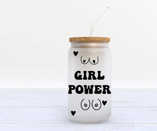 Boob girl power can glass ,