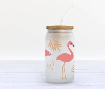 Flamingo floral peut verre, 2