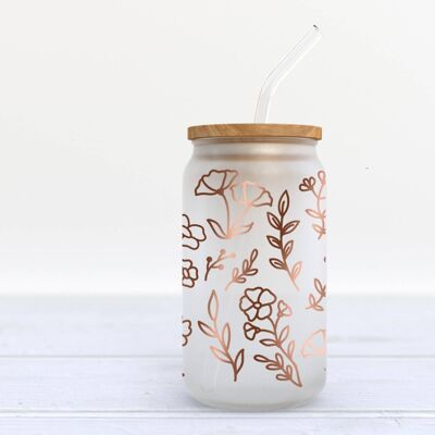 Wildflower peut en verre , blanc