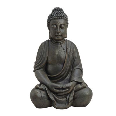 Buddha sitzend in braun aus Poly, H50 cm
