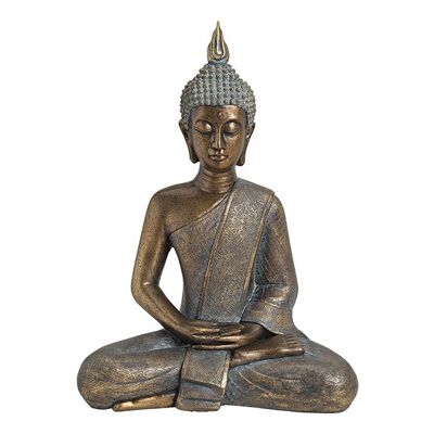 Buddha in gold aus Poly, B31 x T17 x H43 cm