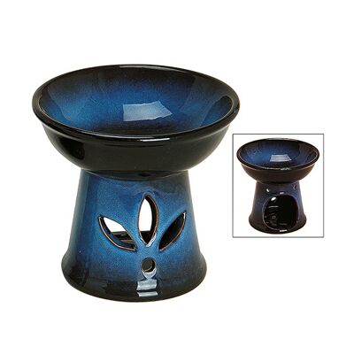 Duftlampe aus Keramik, in blau, 13 cm