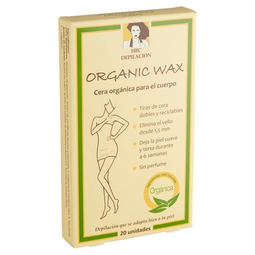 Organic Wax, Cera orgánica para el cuerpo, 20 unidades