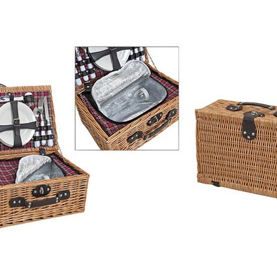 Picknickkorb für 4 Personen aus Weide, 25-teilig, B40 x T28 x H18 cm
