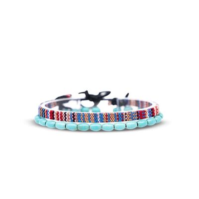 2er Set Surfer Armband - Turquoise Beads & Multi