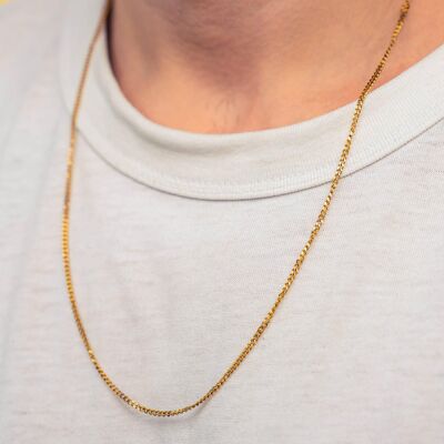 Herren Halskette - Plain Gold 2mm