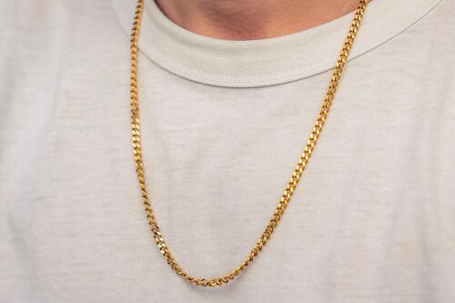 Herren Halskette - Plain Gold Curb Chain