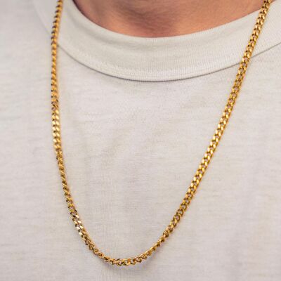 Herren Halskette - Plain Gold Curb Chain