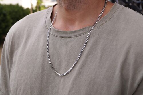 Herren Halskette - Plain Silver Curb Chain