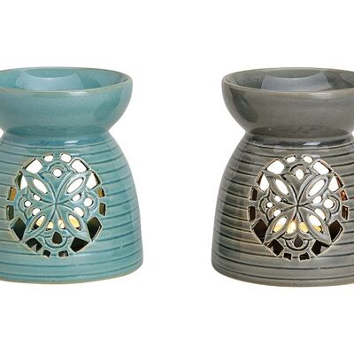 Duftlampe aus Keramik, 2-fach sortiert, (B/H/T) 13x15x13 cm