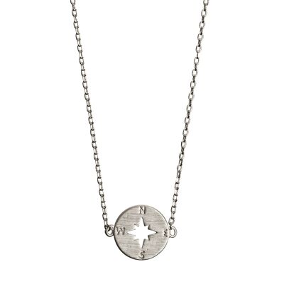 Timi of Sweden | Halsband med kompass Silver | Exclusive Scandinavian design that is the perfect gift for every women
