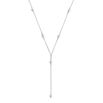 Timi of Sweden | Y-format Halsband Pärlor Silver | Exclusive Scandinavian design that is the perfect gift for every women