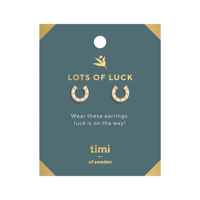 Timi of Sweden | Lots of Luck Horse shoe Örhängen Gold | Exclusive Scandinavian design that is the perfect gift for every women