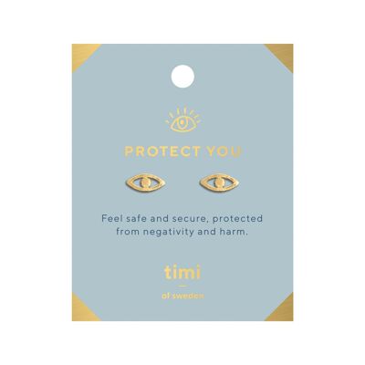 Timi of Sweden | Protect you Evil Eye Örhängen Gold | Exclusive Scandinavian design that is the perfect gift for every women