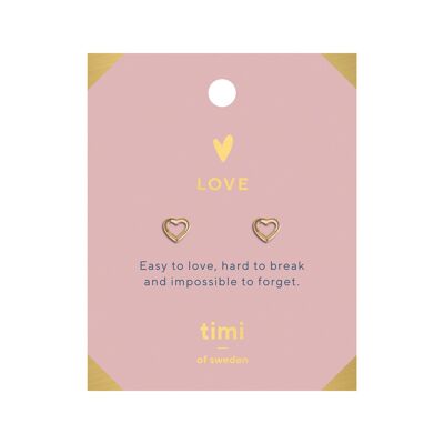 Timi of Sweden | Love Heart Outline Örhängen Gold | Exclusive Scandinavian design that is the perfect gift for every women