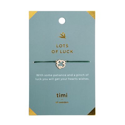Timi of Sweden | Lots of Luck Clover Br., Gold - Olive | Exclusive Scandinavian design that is the perfect gift for every women