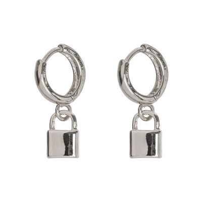 Timi of Sweden | Lock Small Hoop Earring - Silver | Exclusive Scandinavian design that is the perfect gift for every women