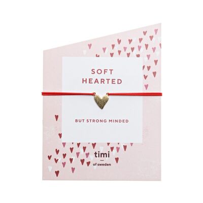 Timi of Sweden | Stretch Bracelet with Gold Heart in Red | Exclusive Scandinavian design that is the perfect gift for every women