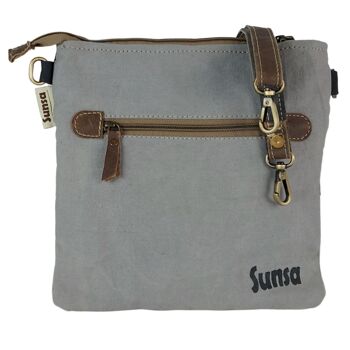 Sac vintage Sunsa. petit sac à bandoulière. Sac à bandoulière en noir/gris 10