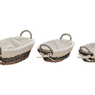 Körbe Set Weidengeflecht  Beige 3er Set, (B/H/T) 35x16x25cm