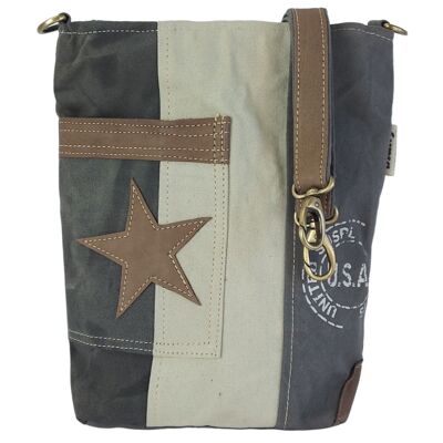 Sunsa vintage bag. Shoulder bag/ shoulder bag with star made of leather. Crossbody bag for him/her