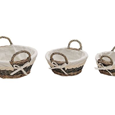 Körbe Set Weidengeflecht  Beige 3er Set, (B/H/T) 30x16x28cm