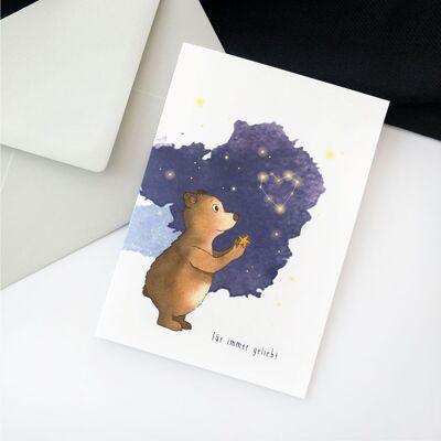 Mourning card - condolence card | Loved forever | Map