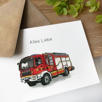 Carte des véhicules - Service d'incendie | Carte d'anniversaire | Carte de voeux 2