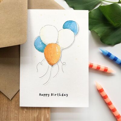 Tarjeta de cumpleaños - tarjeta de felicitación | Feliz cumpleaños | Mapa