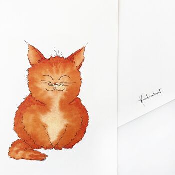 Carte de voeux - chat | Carte Amoureux des chats | Animaux aquarelle 6