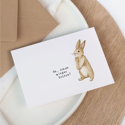 Carte de Pâques - carte aquarelle Pâques | Lapin de Pâques | Carte de voeux