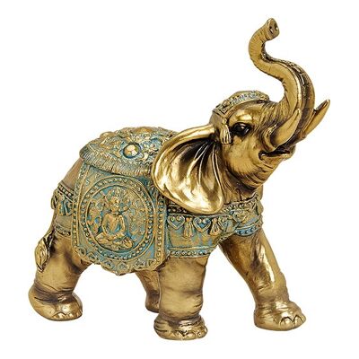 Elefant  aus Poly Gold (B/H/T) 15x16x7cm