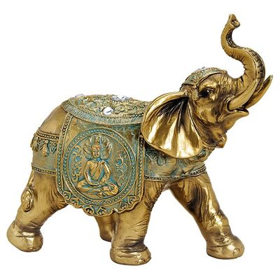 Elefant aus Poly Gold (B/H/T) 21x20x10cm