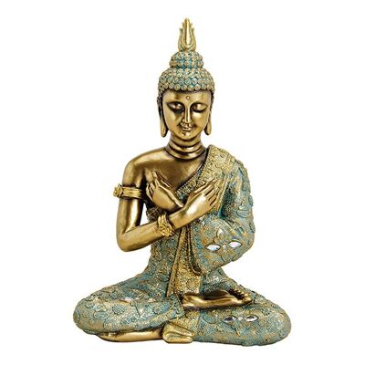 Buddha sitzend  aus Poly Gold (B/H/T) 23x33x14cm