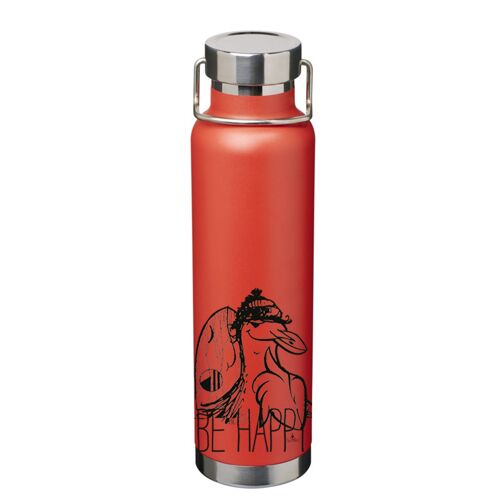 Isothermal bottle BE HAPPY red. 650ml