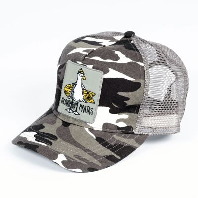 Gorras de camionero de camuflaje. Gris