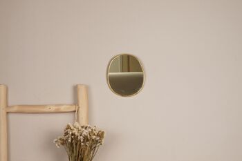 Miroir rond en laiton doré 2