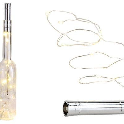 Lichterkette mit 10 LED für Flaschen aus Kunststoff Silber (B/H/T) 2x8x2cm