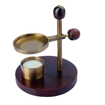 Height-adjustable incense burner in bronzed antique finish