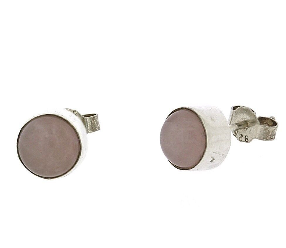 6 mm Rosenquarz-Ohrstecker und Präsentationsbox