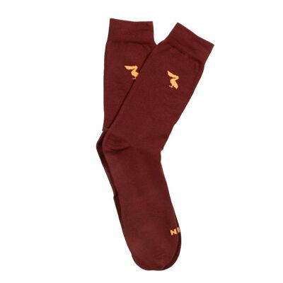 Burgundy mustard logo socks