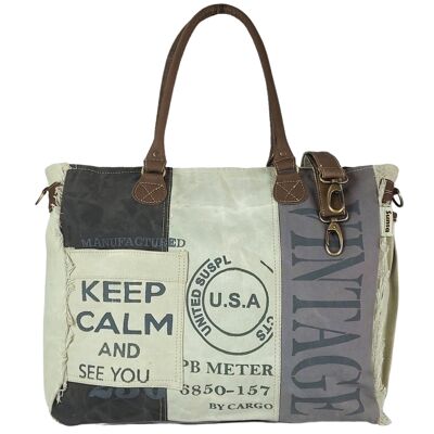 Sunsa Vintage Tasche. Weekender Handtasche. Retro Shopper.   XXL Badetasche/ Sporttasche. Schultertasche Canvas mit Leder