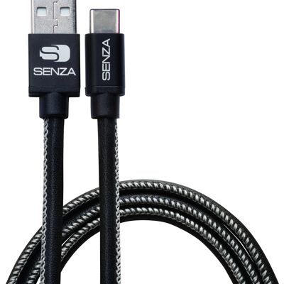 Senza Premium Leather Charge/Sync Cable USB-C 1.5m. Black